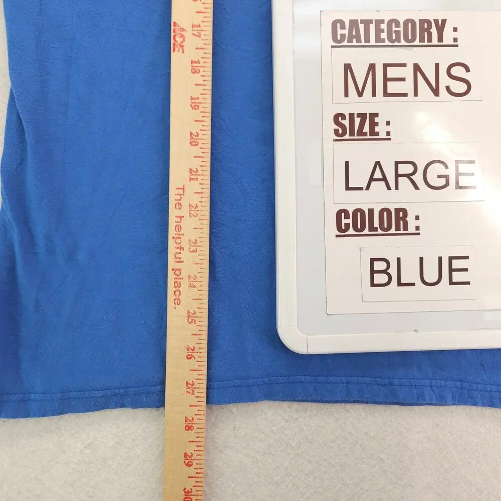 Columbia Short Sleeve Crew Neck Graphic T Shirt Mens Size Large L Blue - Picture 8 of 9